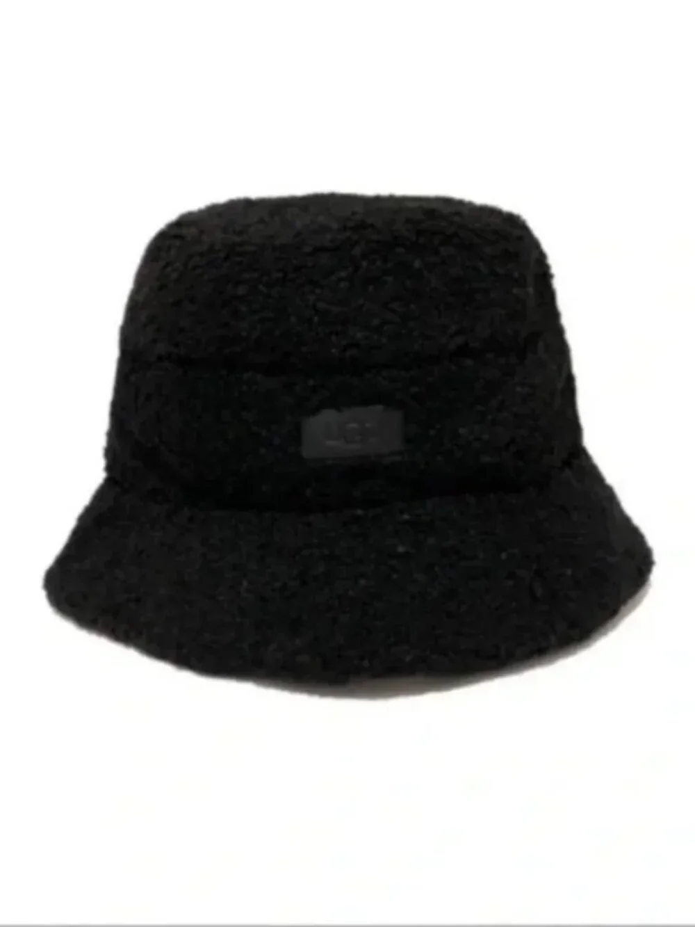 UGG Real Fur Over Sheepskin Black Shearling & Sheepskin Bucket Hat Size SM/PM